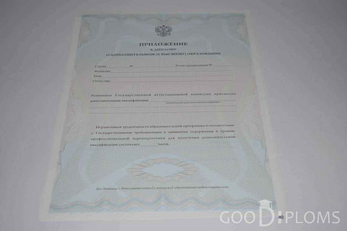 Приложение к Диплому МВА период выдачи 2011-2020 -  Омск